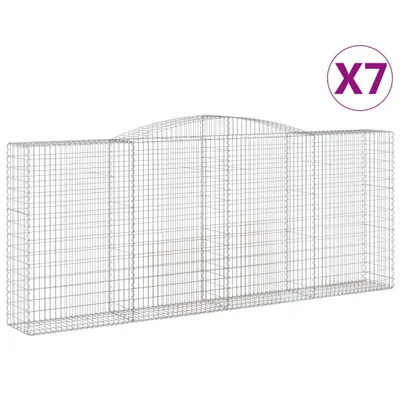 Produktbild von Gabionen mit Hochbogen 7 Stk. 400x50x160/180cm Verzinktes Eisen