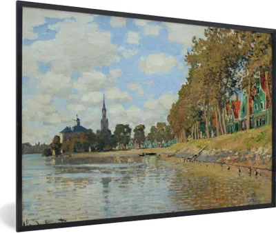 Produktbild von MuchoWow® Gerahmtes Poster Zaandam - Gemälde von Claude Monet 30x20 cm - Poster mit Schwarzem Bilderrahmen Wandposter Rahmen Foto Bilder - Kunstdruck - Bild-Poster
