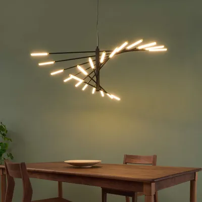 Produktbild von Großer moderner LED-Kronleuchter schwarz und gold 115 cm - Aspen