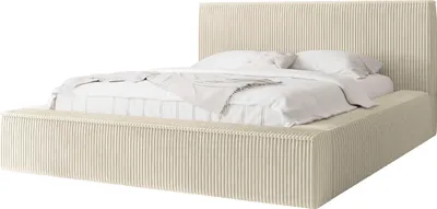 Produktbild von MIRJAN24 Polsterbett Glexi, Doppelbett mit Bettkasten für die Bettwäsche, Leistenlattenrost aus Laubholz (Farbe: Top Sztruks 02, Größe: 160x200 cm)