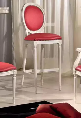 Produktbild von Barstuhl Polsterstuhl Rosa Stuhl Klassischer Sitzmöbel Designer Thekenstuhl