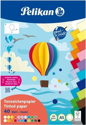 Obrázek produktu pro Pelikan Tonpapier Block A5, 40 Blatt in 20 Farben, Mix