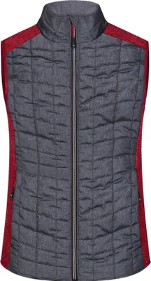 Produktbild von Weste im stylischen Materialmix red-melange/anthracite-melange, Gr. S