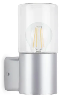 Image de Lampe d'extérieur Telefunken AMPOLO, douille E27, argent, IP44, 19,5 x 8,5 x 11 cm