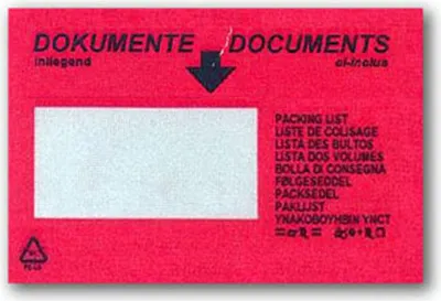 Produktbild von 1000 Dokumententaschen Lieferscheintaschen DIN C6 "Dokumente"