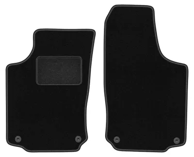 Produktbild von Velours-Fußmatten Vorne für Opel Corsa C 2000-2006 (Schrägheck) – 2-tlg, Schwarz, passgenau – Wielganizator LUX