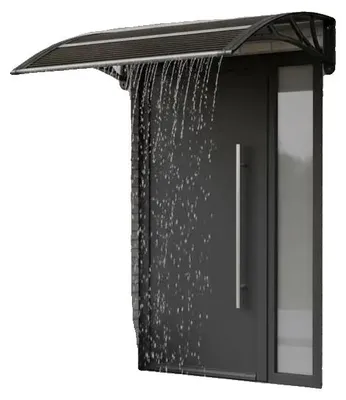 Imagen del producto de Cubierta para puerta, fabricada en policarbonato, resistente a la intemperie, color negro