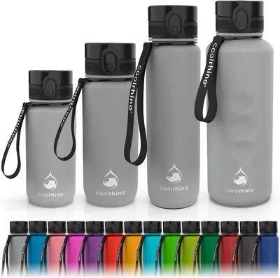 Produktbild von Trinkflasche 350 ml, auslaufsicher, BPA-frei, grau, für Sport und Outdoor