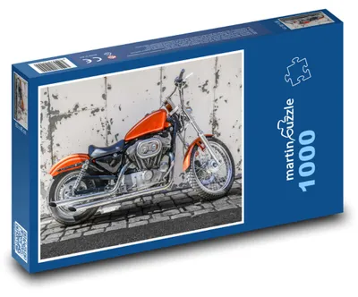 Produktbild von Puzzle 1000 Orange Chopper-Motorrad - martinpuzzle