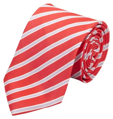 Produktbild von Fabio Farini - 1 Stück Herren Krawatte Weiß - verschiedene Weiße Männer Schlips in 6cm Schmal (6cm), Rot Weiß - Whimsical White/Strawberry Jam
