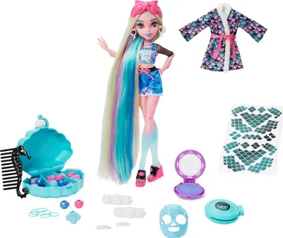 Zdjęcie produktu dla Lalka Mattel Monster High, zestaw spa Lagoona Blue z akcesoriami do noszenia i udostępniania