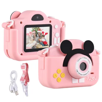 Produktbild von Mini-Cartoon-Kinder-Digitalkamera 1080P Digital-Videokamera fuer Kinder Dual-Objektiv 2,0-Zoll-IPS-Bildschirm mit Umhaengeband Geburtstags-Weihnachtsgeschenk fuer Jungen Maedchen