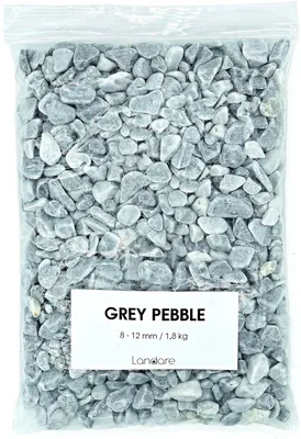 Produktbild von Kieselsteine grau besneeut, 1,8 kg, 8-12 mm, für Vasen und Aquarien