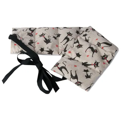 Produktbild von Rapssamenkissen 7-Kammer mit Band, 65x15 - Wärmekissen, Körnerkissen, Rapskissen - Kissen mit Bänder, Raps, Katze-Mimi