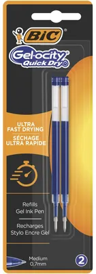 Image de BiC® 967378 Gelschreibermine Gel-ocity® QuickDry - 0,7 mm, blau, 2 Stück