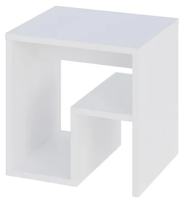 Image de table d'appoint en bois "Bon" 40 x 35 x 40 cm - Blanc