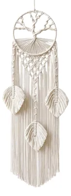 Macramé Traumfänger Lebensbaum, Boho Wanddeko, 20 cm, handgefertigt