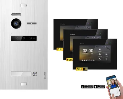 Produktbild von BALTER EVO HD Silber Video Türsprechanlage Set 1 Teilnehmer 3x7" WLAN Monitor Schwarz