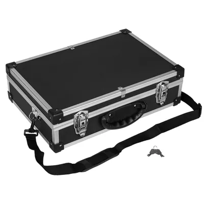 Produktbild von anndora >Werkzeugkoffer Laptopkoffer schwarzWerkzeugkiste schwarz inkl. Tragegurt + Schlüssel - Schwarz