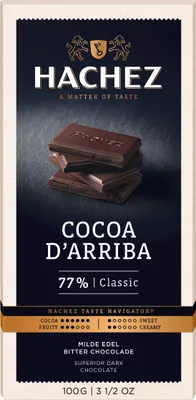 Immagine prodotto di Hachez Cocoa Arriba Classic tavoletta di cioccolato fondente 100g
