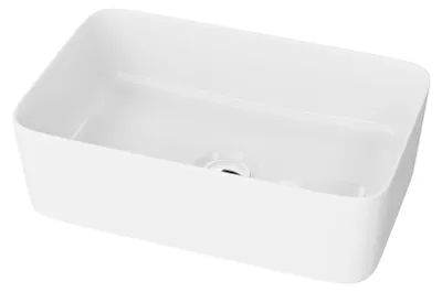 Produktbild von LAVITA Aufsatzwaschtisch Canal| Aufsatzwaschbecken Rechteckig | Waschbecken ohne Überlauf und Hahnloch | Aus hochwertigem Porzellan | Waschtisch | 40x30x20 cm | Weiß Glanz