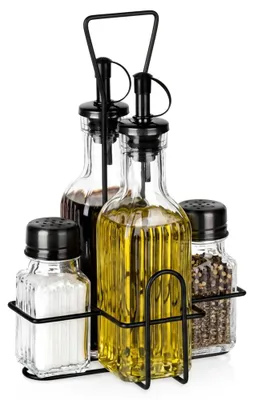 Produktbild von Vilde | Öl- und Essig-Set - mit Salz Pfefferstreuer - 5-teilig mit Ständer