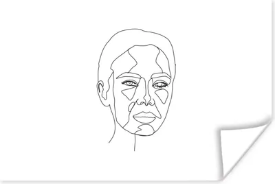 Produktbild von MuchoWow® Poster Linienkunst - Frauen - Weiß 180x120 cm - Fotoplakat