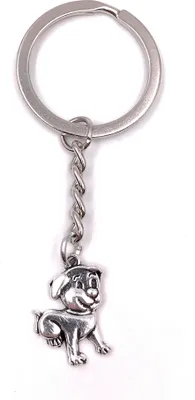Produktbild von Onwomania Schlüsselanhänger Freuender Hund Sitz Metall Anhänger Charm