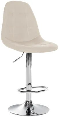 Produktbild von CLP Barhocker Elmore Stoff creme Material Gestell Metall in Chromoptik