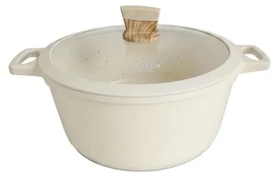Produktbild von Casserole Kochtopf Topf Granitbeschichtung Ø 28 cm hellbeige 6,5 L für alle Herdarten geeignet