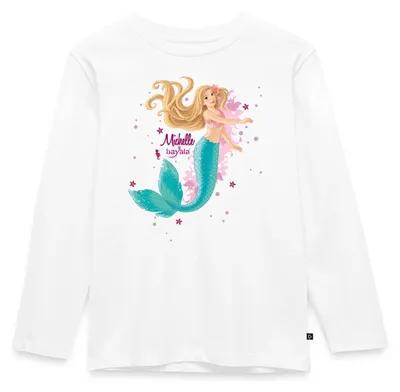 Produktbild von Spreadshirt Schleich Bayala Meerjungfrau Michelle Kinder Premium Langarmshirt, 122/128 (6 Jahre), Weiß