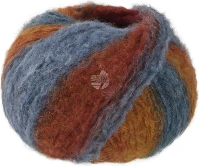 Produktbild von Lana Grossa - Gigante 0019 stahlblau graublau ocker rotbraun weinrot