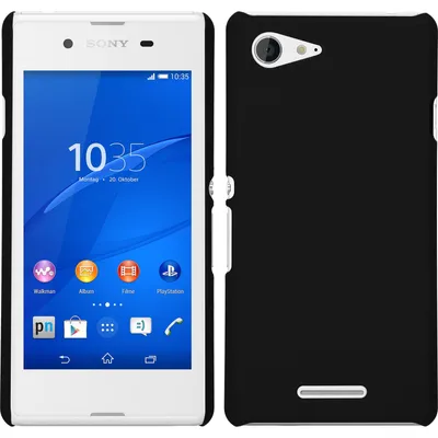 Produktbild von PhoneNatic Case kompatibel mit Sony Xperia E3 - Hülle schwarz gummiert Hard-case Cover