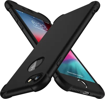 Produktbild von Schwarzes Case Für Iphone 7/8 4.7' 2Xgehärtetes Glas