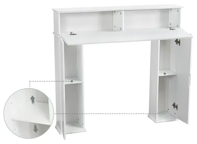 Produktbild von INONEFT Kamin-Vitrine mit lackierten 3 Türen und 3 geheimen Stauräumen, dekorativer Kaminrahmen aus Holz, dekorativer Kamin-Attrappe mit Ablage, weiß