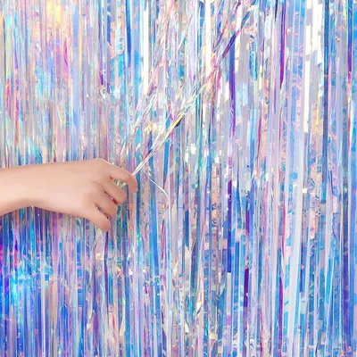 Productafbeelding van Gordijnen - Set van 2 - Iriserende glitter - Fotoachtergrond - Gordijn - Metallic luchtslangen - Feestdecoratie - Zee