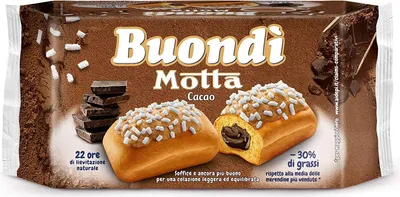 Produktbild von 18x Motta Buondì buondi Cacao 3x6 riegel Kuchen mit kakao kekse 774 gr brioche
