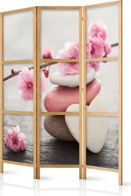 Zdjęcie produktu dla Parawan japoński Kwiaty 135x172 cm 3-częściowy wielokolorowy