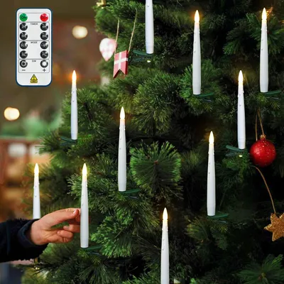 12 LED-Weihnachtsbaumkerzen mit Fernbedienung & Timer