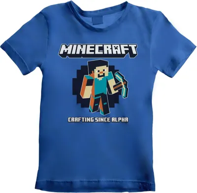 Produktbild von Minecraft - "Crafting Since Alpha" T-Shirt für Kinder HE695 (158) (Blau)