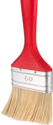 Produktbild von 1x Flachpinsel | rot Kunststoff-Griff | Malerpinsel 60 mm