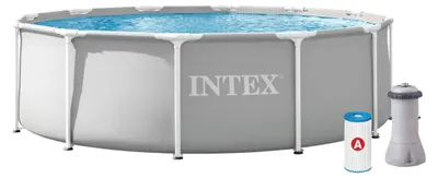 Produktbild von INTEX 26716GS Prism Frame Pool inkl. GS-Filterpumpe und Leiter (366x99cm)