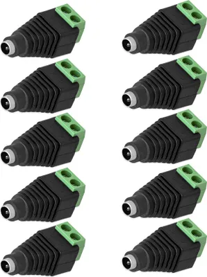 Produktbild von 10x DC Buchse Hohlbuchse 2,5 x 5,5mm > Terminal Block 2-Pin Adapter Schraubbar Verbinder