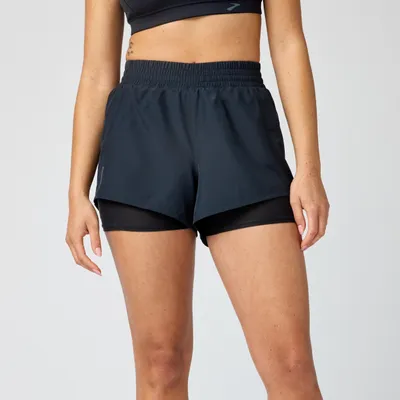 Produktbild von Brooks Dash Damen 2-in-1 Short schwarz SCHWARZ S