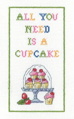 Obrázek produktu pro Heritage cross stitch set Aida "Cupcake (A)", počítaný vzor, KSCC1650-A, 11x20,5cm