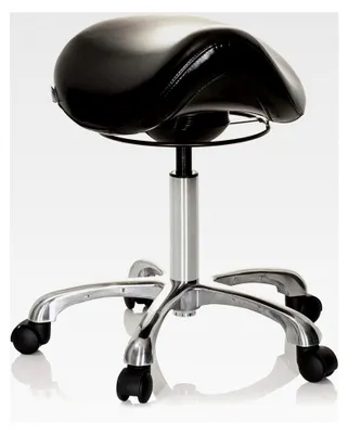 Produktbild von Ergonomischer Sattelhocker mit Rollen, höhenverstellbar, Kunstleder Schwarz