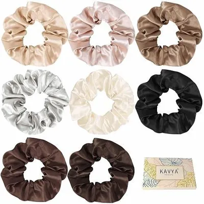 Zdjęcie produktu dla Gumki do włosów satynowe scrunchies jedwab dla kobiet dziewczynek 8 szt.