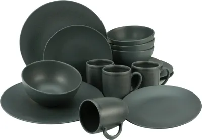 Produktbild von CreaTable, 23145, Soft Touch Schwarz, Kombiservice 16-tlg, Steinzeug