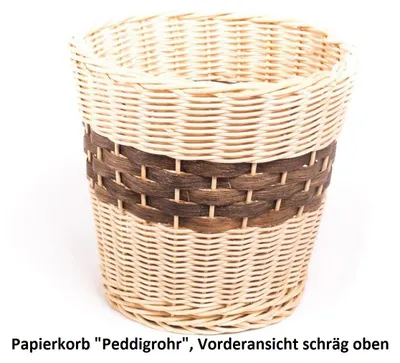 Produktbild von Papierkorb aus Peddigrohr Natur, Handarbeit, Ø ca. 28,5 cm, Höhe ca. 26 cm
