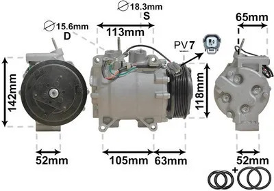 Produktbild von VAN WEZEL 2500K238 HS110R Klimaanlage Klimakompressor PAG 46 R134a für HONDA Accord VII Limousine (CL, CN) Accord VII Tourer (CM, CN)